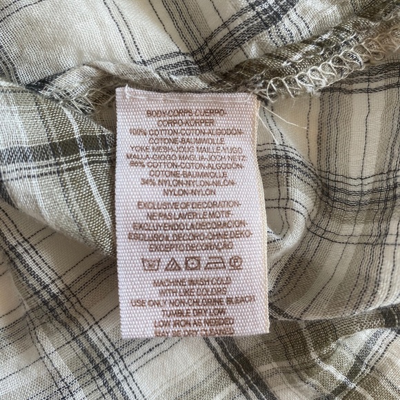 Free People Saddle Up Plaid Lace Yoke Shirt - Picture 16 of 16